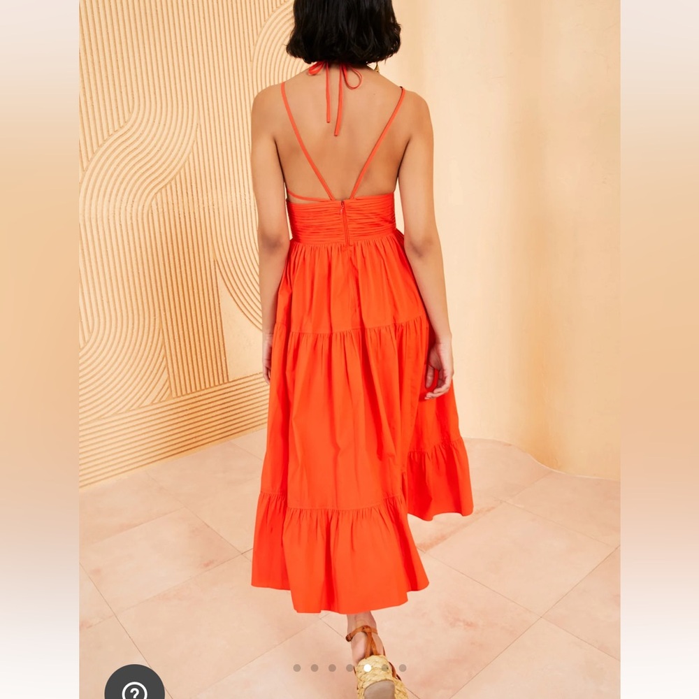 Ulla Johnson Phoebe Orange Midi Dress Size 4 - image 5